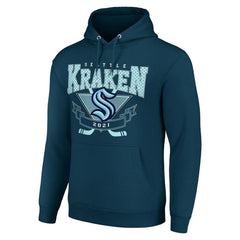 Seattle Kraken Starter Team Logo Graphic Fleece Tri-Blend Pullover Hoodie - Deep Sea Blue - NHL 201591956