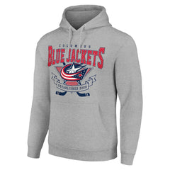 Columbus Blue Jackets Starter Team Logo Graphic Fleece Tri-Blend Pullover Hoodie - Heather Gray - NHL 201591957