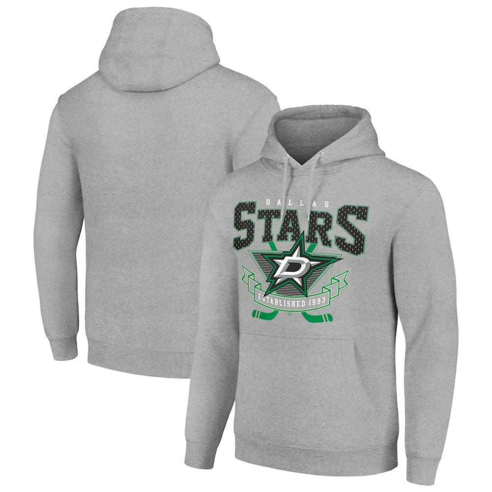 Dallas Stars Starter Team Logo Graphic Fleece Tri-Blend Pullover Hoodie - Heather Gray - NHL 201591959