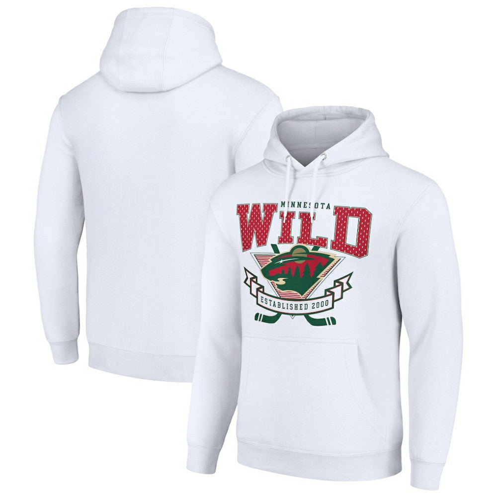 Minnesota Wild Starter Team Logo Graphic Fleece Tri-Blend Pullover Hoodie - White - NHL 201591960