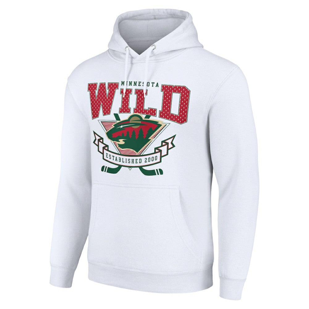 Minnesota Wild Starter Team Logo Graphic Fleece Tri-Blend Pullover Hoodie - White - NHL 201591960