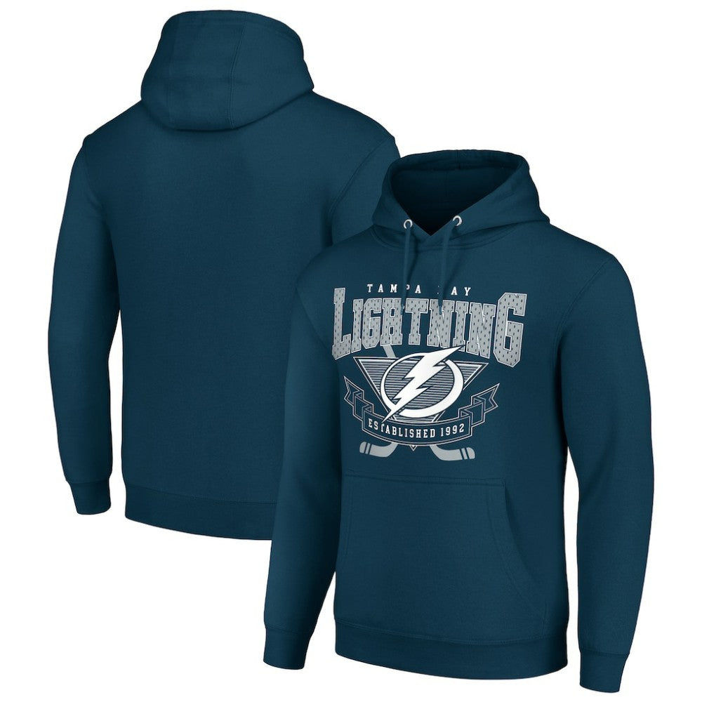 Tampa Bay Lightning Starter Team Logo Graphic Fleece Tri-Blend Pullover Hoodie - Navy - NHL 201591961