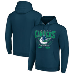 Vancouver Canucks Starter Team Logo Graphic Fleece Tri-Blend Pullover Hoodie - Navy - NHL 201591963