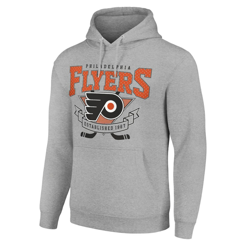 Philadelphia Flyers Starter Team Logo Graphic Fleece Tri-Blend Pullover Hoodie - Heather Gray - NHL 201591964