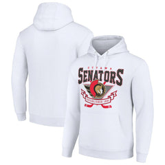 Ottawa Senators Starter Team Logo Graphic Fleece Tri-Blend Pullover Hoodie - White - NHL 201591967