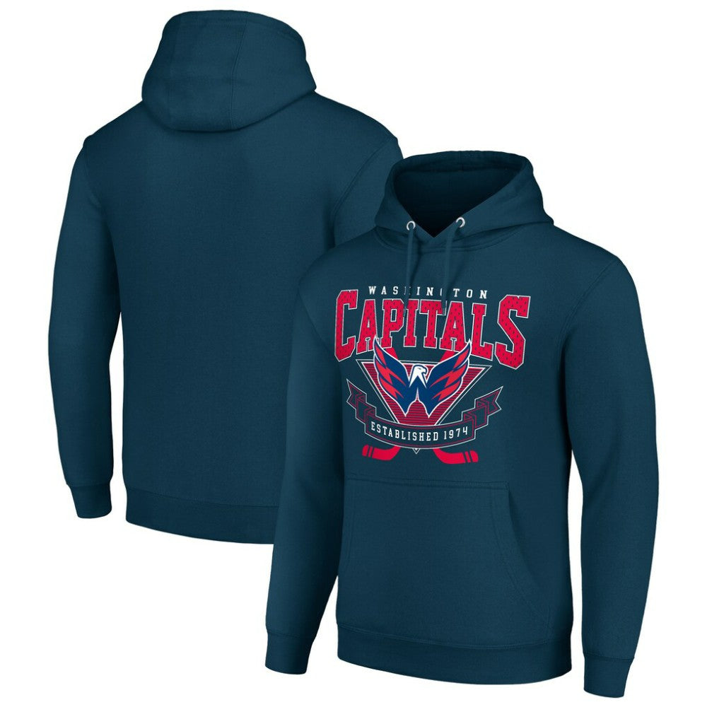 Washington Capitals Starter Team Logo Graphic Fleece Tri-Blend Pullover Hoodie - Navy - NHL 201591970