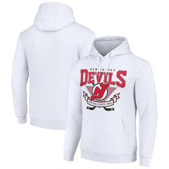 New Jersey Devils Starter Team Logo Graphic Fleece Tri-Blend Pullover Hoodie - White - NHL 201591978