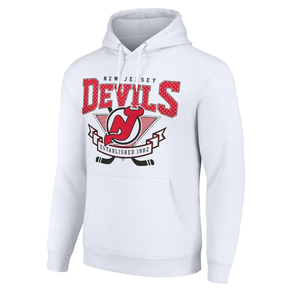 New Jersey Devils Starter Team Logo Graphic Fleece Tri-Blend Pullover Hoodie - White - NHL 201591978