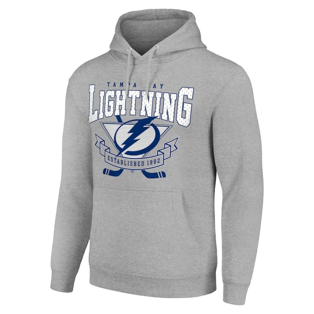 Tampa Bay Lightning Starter Team Logo Graphic Fleece Tri-Blend Pullover Hoodie - Heather Gray - NHL 201591980