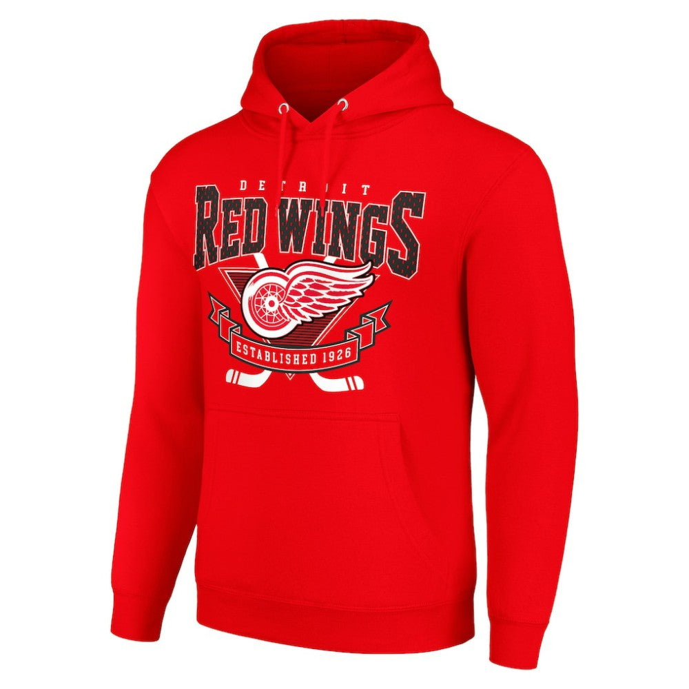 Detroit Red Wings Starter Team Logo Graphic Fleece Tri-Blend Pullover Hoodie - Red - NHL 201591982