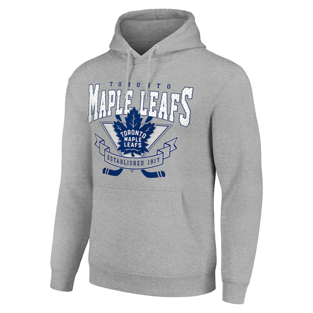 Toronto Maple Leafs Starter Team Logo Graphic Fleece Tri-Blend Pullover Hoodie - Heather Gray - NHL 201591983