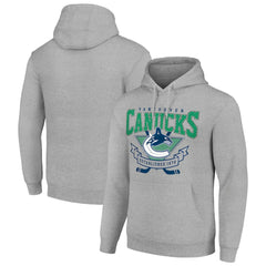 Vancouver Canucks Starter Team Logo Graphic Fleece Tri-Blend Pullover Hoodie - Heather Gray - NHL 201591986