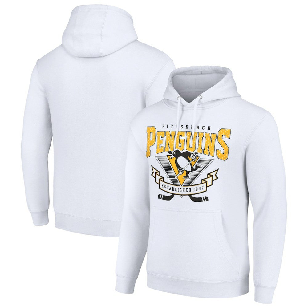 Pittsburgh Penguins Starter Team Logo Graphic Fleece Tri-Blend Pullover Hoodie - White - NHL 201591990
