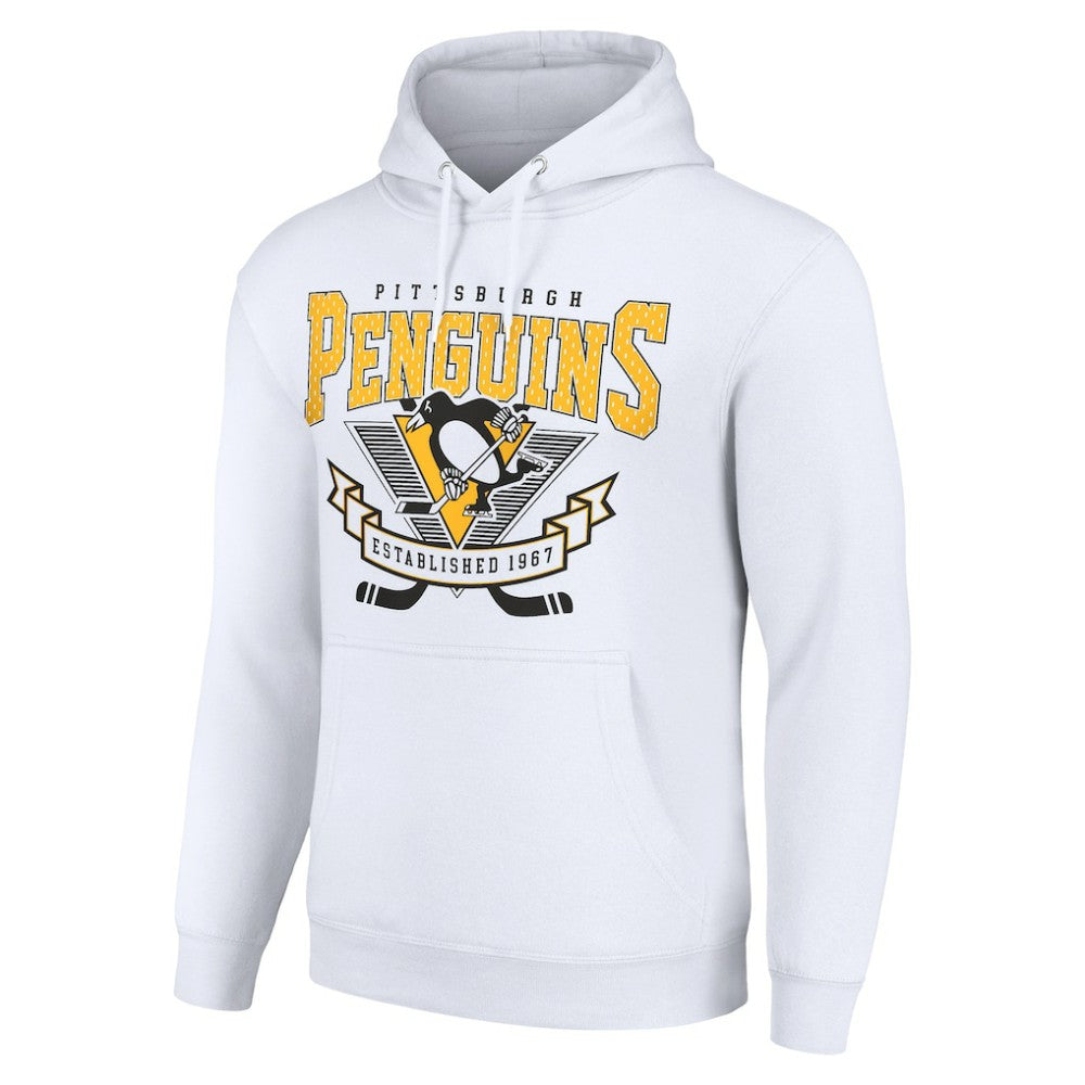 Pittsburgh Penguins Starter Team Logo Graphic Fleece Tri-Blend Pullover Hoodie - White - NHL 201591990