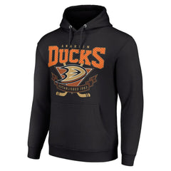 Anaheim Ducks Starter Team Logo Graphic Fleece Tri-Blend Pullover Hoodie - Black - NHL 201591991
