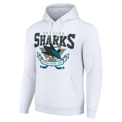 San Jose Sharks Starter Team Logo Graphic Fleece Tri-Blend Pullover Hoodie - White - NHL 201591994