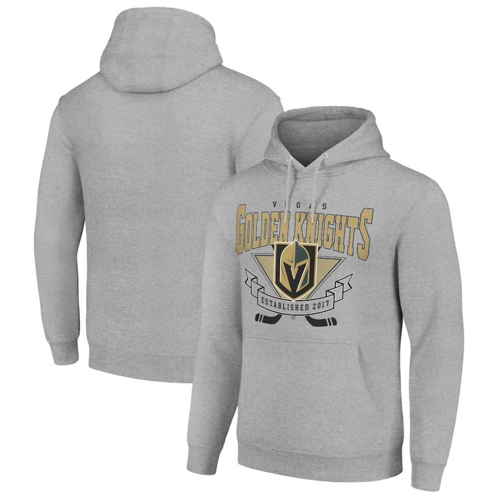 Vegas Golden Knights Starter Team Logo Graphic Fleece Tri-Blend Pullover Hoodie - Heather Gray - NHL 201591995