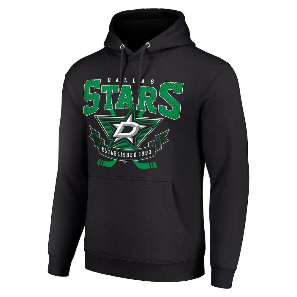 Dallas Stars Starter Team Logo Graphic Fleece Tri-Blend Pullover Hoodie - Black - NHL 201591997