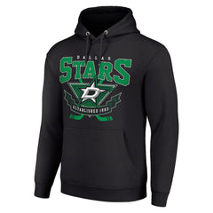 Dallas Stars Starter Team Logo Graphic Fleece Tri-Blend Pullover Hoodie - Black - NHL 201591997