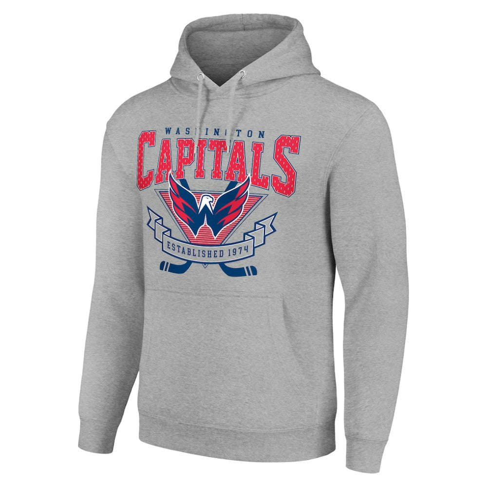 Washington Capitals Starter Team Logo Graphic Fleece Tri-Blend Pullover Hoodie - Heather Gray - NHL 201591998