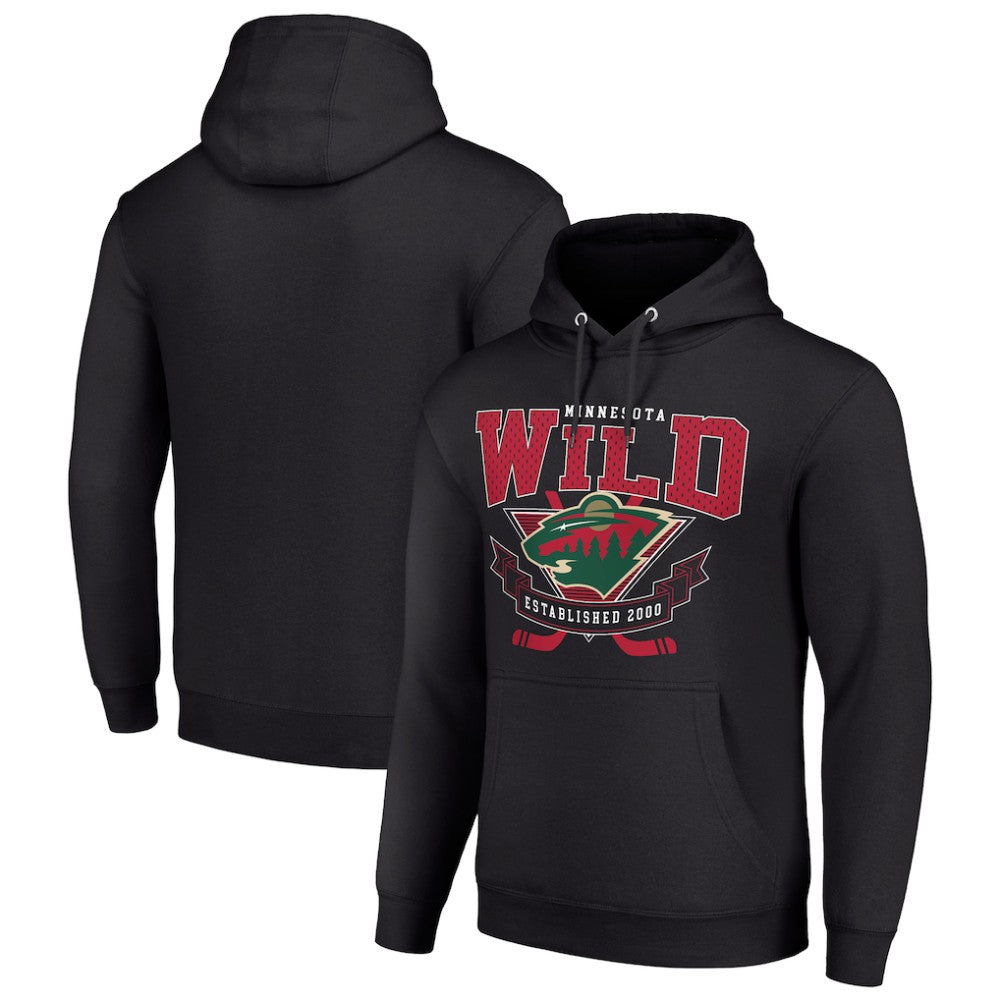 Minnesota Wild Starter Team Logo Graphic Fleece Tri-Blend Pullover Hoodie - Black - NHL 201592004