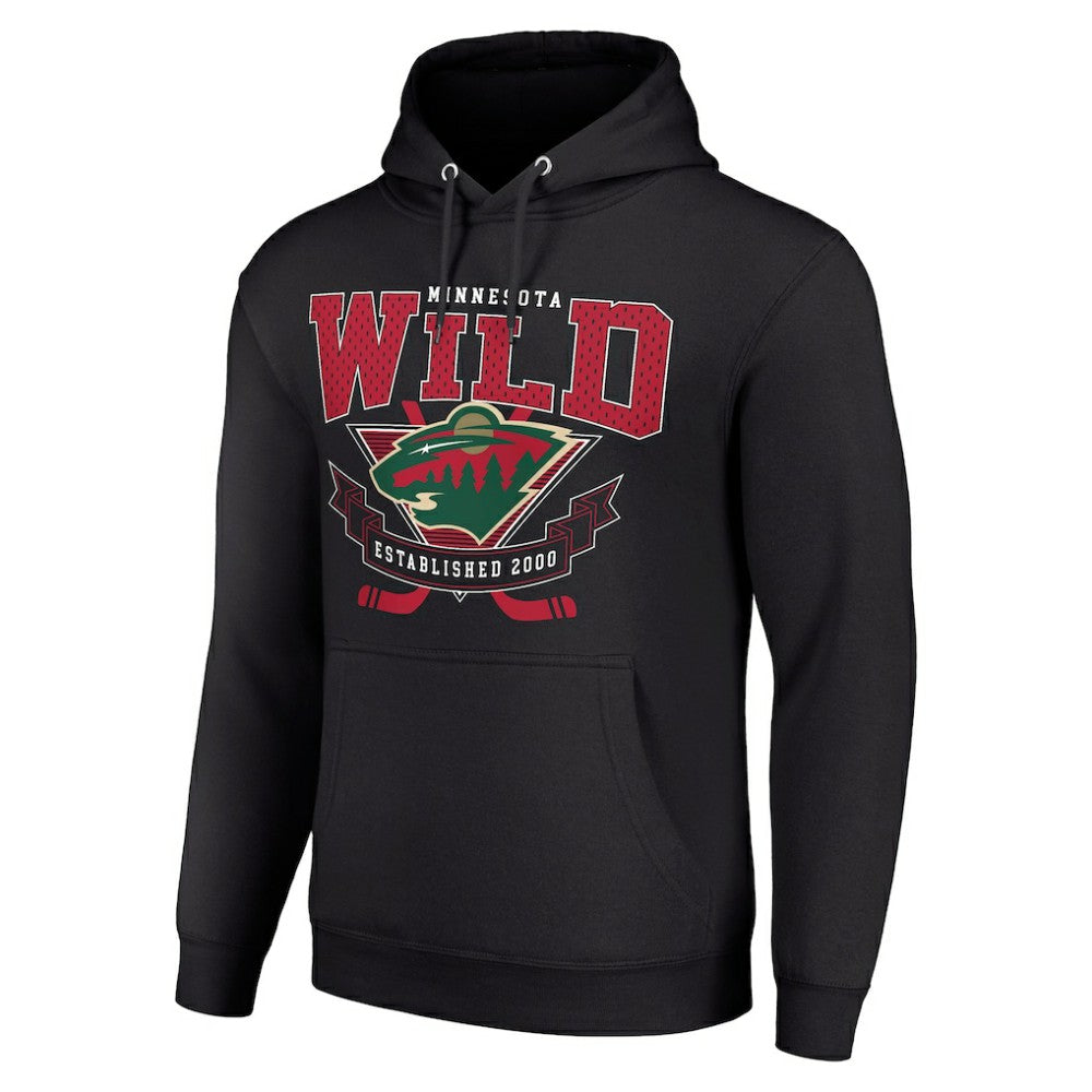 Minnesota Wild Starter Team Logo Graphic Fleece Tri-Blend Pullover Hoodie - Black - NHL 201592004