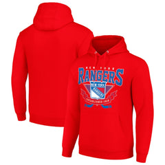 New York Rangers Starter Team Logo Graphic Fleece Tri-Blend Pullover Hoodie - Red - NHL 201592005