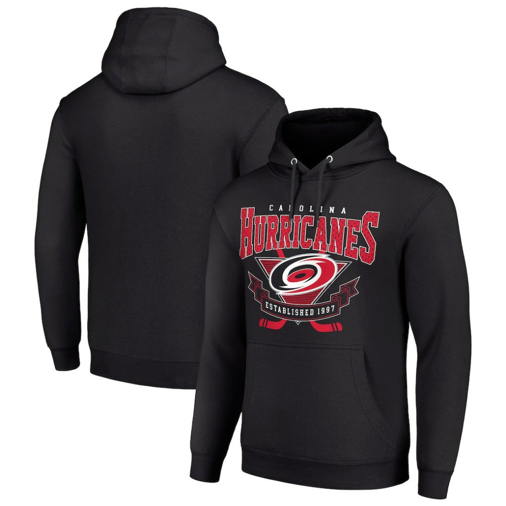 Carolina Hurricanes Starter Team Logo Graphic Fleece Tri-Blend Pullover Hoodie - Black - NHL 201592007