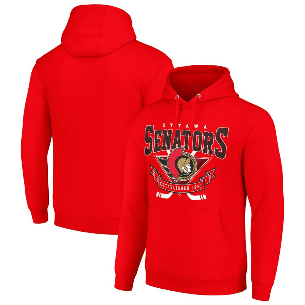 Ottawa Senators Starter Team Logo Graphic Fleece Tri-Blend Pullover Hoodie - Red - NHL 201592008