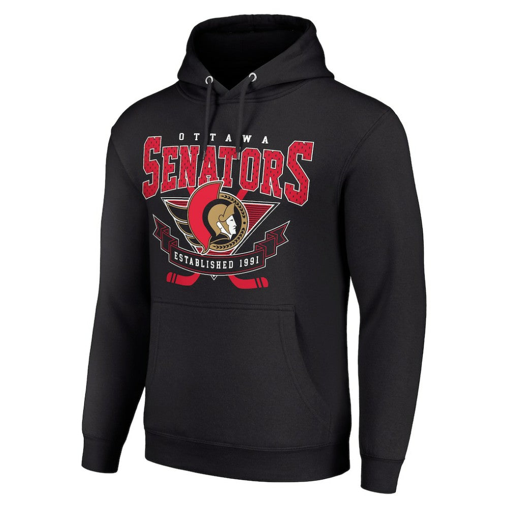 Ottawa Senators Starter Team Logo Graphic Fleece Tri-Blend Pullover Hoodie - Black - NHL 201592010