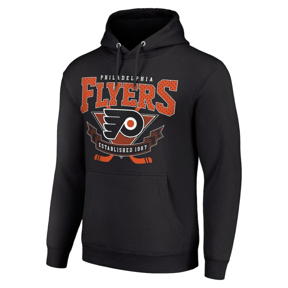Philadelphia Flyers Starter Team Logo Graphic Fleece Tri-Blend Pullover Hoodie - Black - NHL 201592012