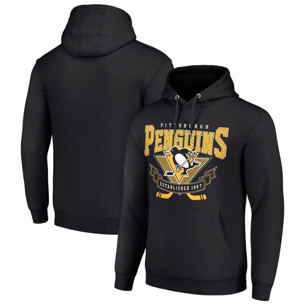 Pittsburgh Penguins Starter Team Logo Graphic Fleece Tri-Blend Pullover Hoodie - Black - NHL 201592013