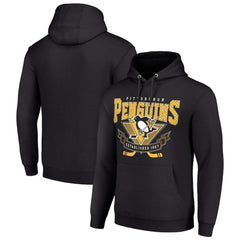 Pittsburgh Penguins Starter Team Logo Graphic Fleece Tri-Blend Pullover Hoodie - Black - NHL 201592013