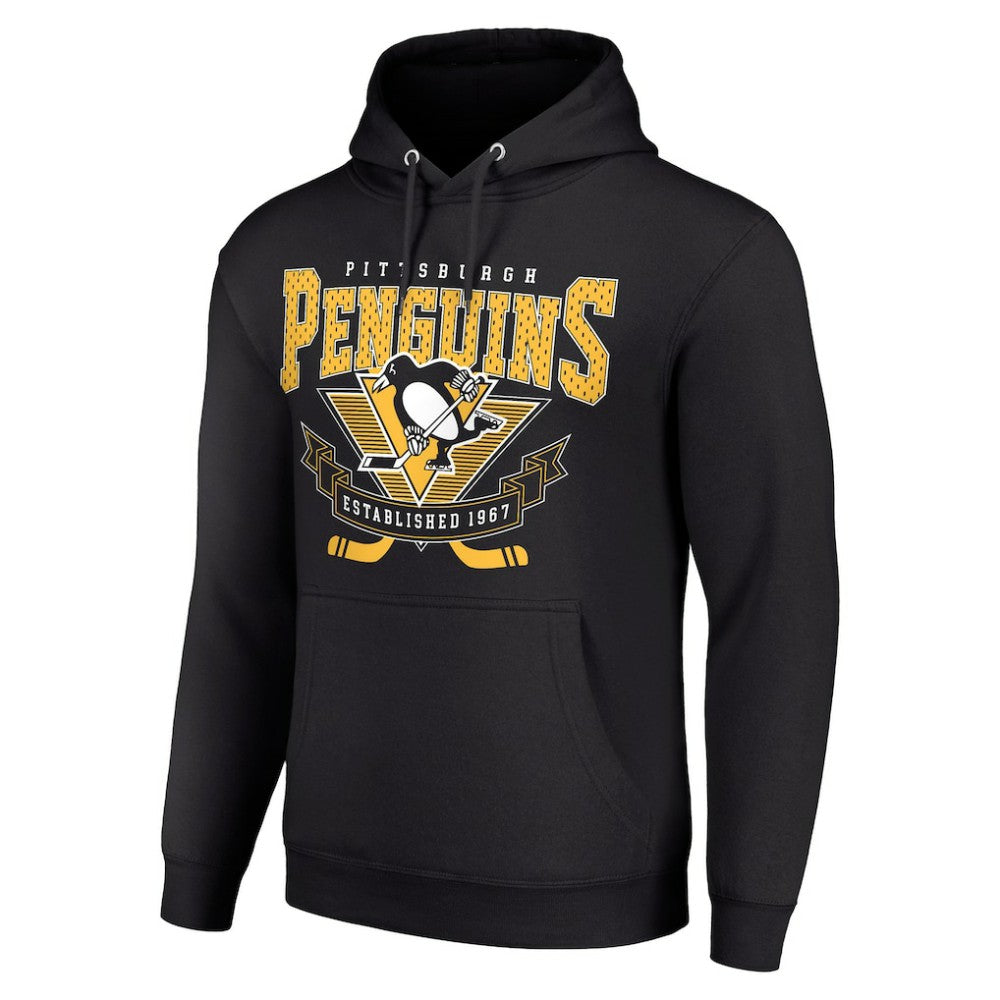 Pittsburgh Penguins Starter Team Logo Graphic Fleece Tri-Blend Pullover Hoodie - Black - NHL 201592013