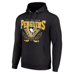 Pittsburgh Penguins Starter Team Logo Graphic Fleece Tri-Blend Pullover Hoodie - Black - NHL 201592013