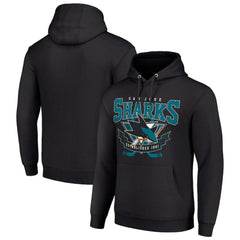 San Jose Sharks Starter Team Logo Graphic Fleece Tri-Blend Pullover Hoodie - Black - NHL 201592015