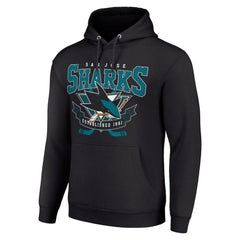 San Jose Sharks Starter Team Logo Graphic Fleece Tri-Blend Pullover Hoodie - Black - NHL 201592015