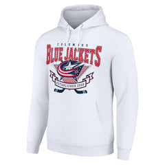 Columbus Blue Jackets Starter Team Logo Graphic Fleece Tri-Blend Pullover Hoodie - White - NHL 201592017