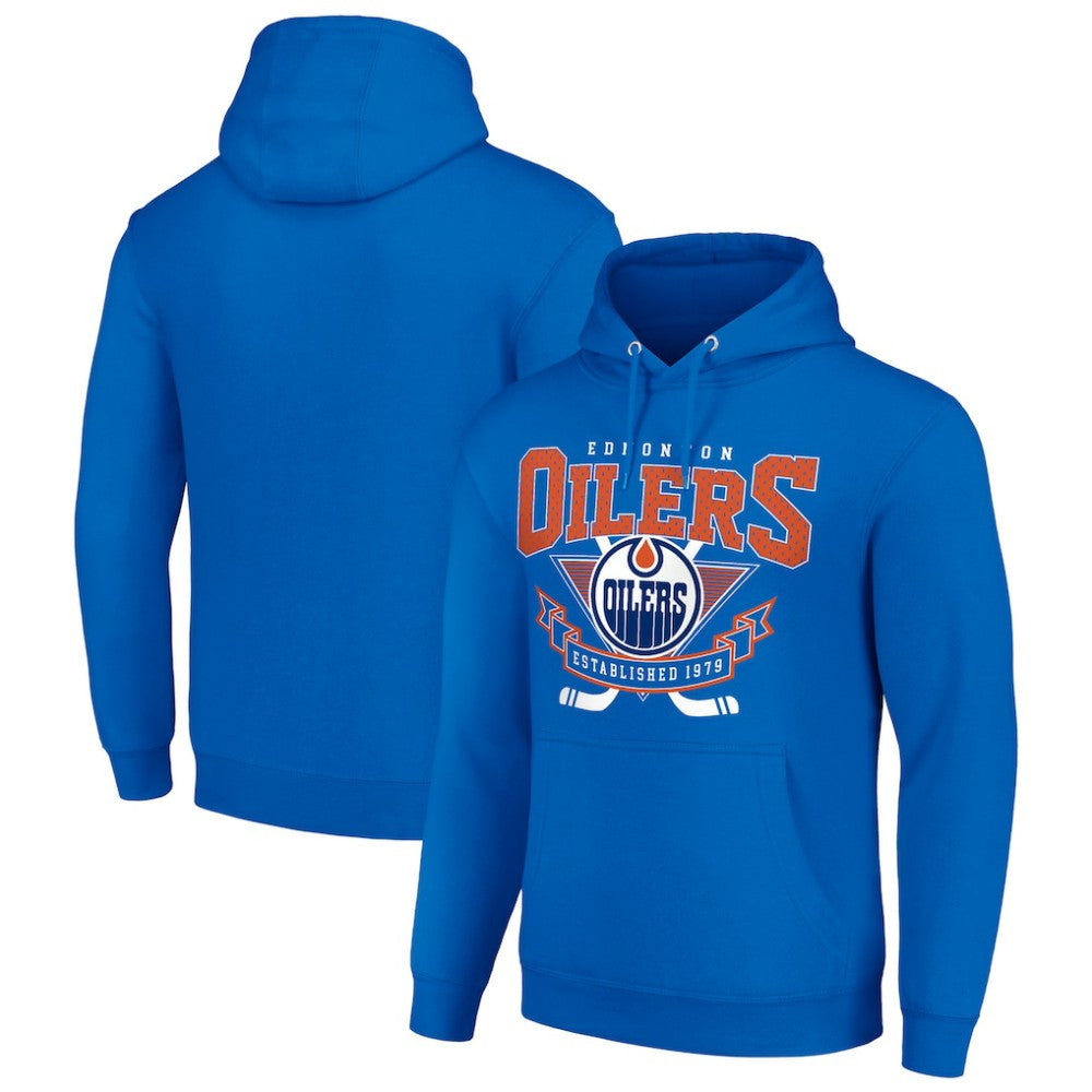 Edmonton Oilers Starter Team Logo Graphic Fleece Tri-Blend Pullover Hoodie - Royal - NHL 201592020