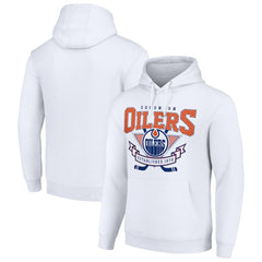 Edmonton Oilers Starter Team Logo Graphic Fleece Tri-Blend Pullover Hoodie - White - NHL 201592023