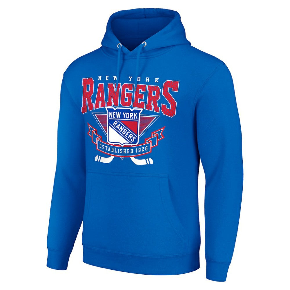 New York Rangers Starter Team Logo Graphic Fleece Tri-Blend Pullover Hoodie - Blue - NHL 201592027