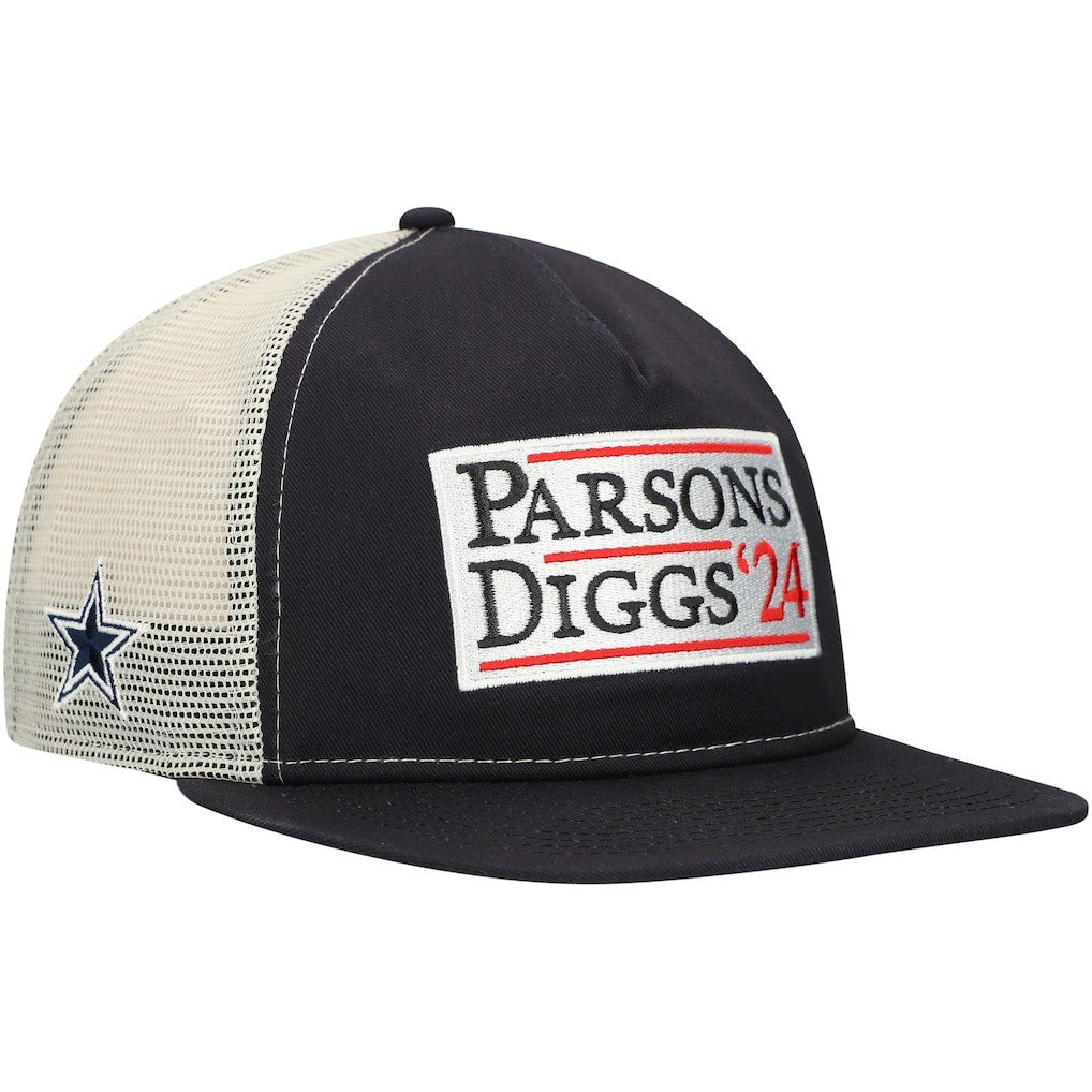 Dallas Cowboys New Era Election Trucker Golfer Snapback Hat Navy/Natural