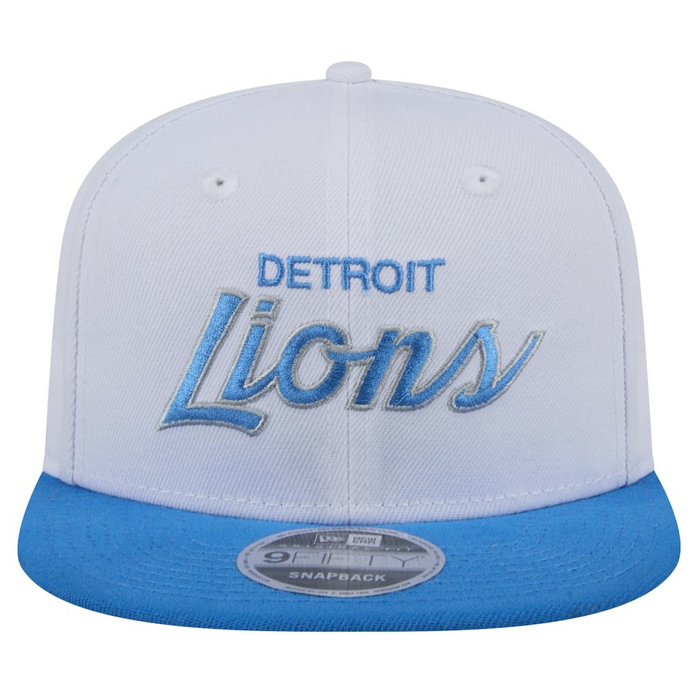 Detroit Lions New Era Sparky 9FIFTY Snapback Hat White/Blue