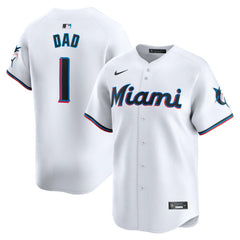 Miami Marlins Nike #1 Dad Home Limited Jersey - White - Nike Sale