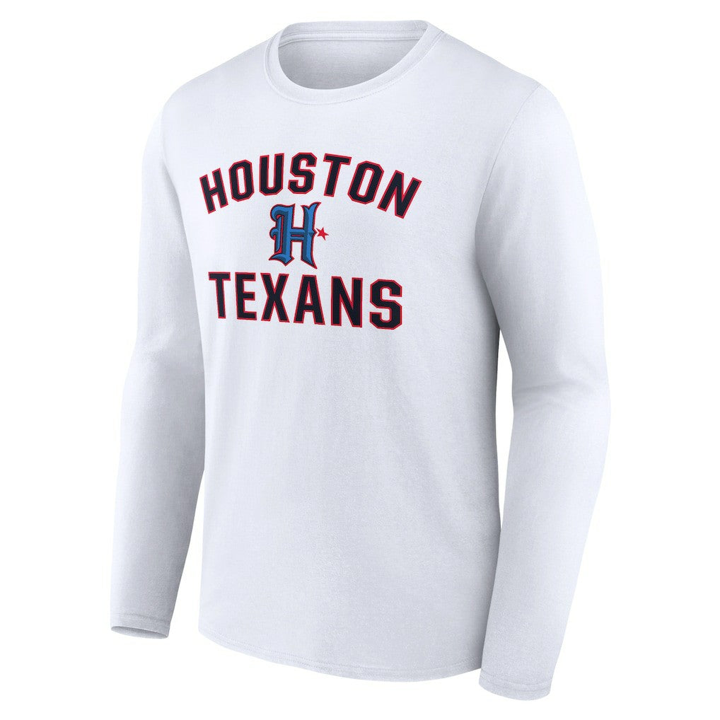 Houston Texans Secondary Logo Victory Arch Long Sleeve T-Shirt White