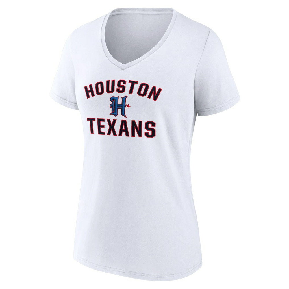 Houston Texans Women's Secondary Logo V-Neck T-Shirt White
