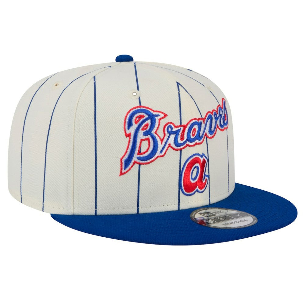 Atlanta Braves New Era Jersey Pinstripe 9FIFTY Snapback Hat - White - New Era on Sale