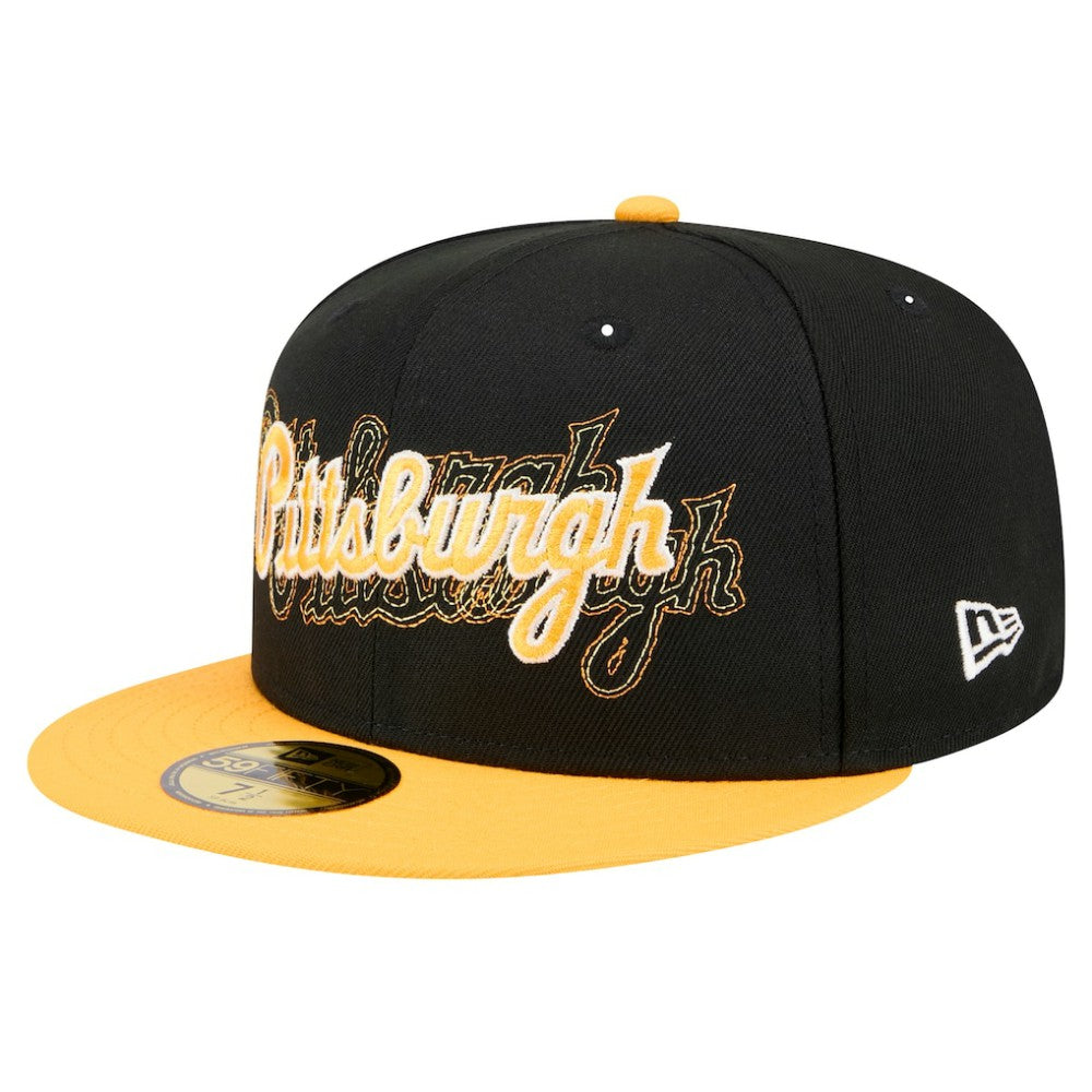 Pittsburgh Pirates New Era Shadow Stitch 59FIFTY Fitted Hat - Black - New Era Online