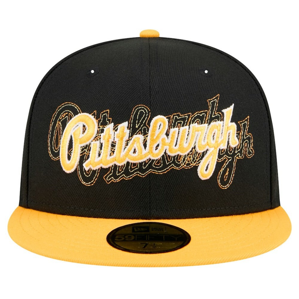 Pittsburgh Pirates New Era Shadow Stitch 59FIFTY Fitted Hat - Black - New Era Online