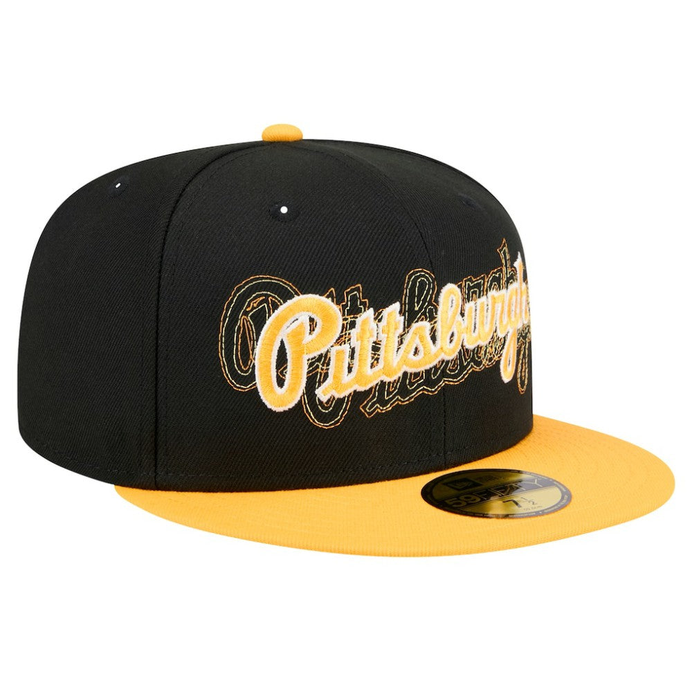 Pittsburgh Pirates New Era Shadow Stitch 59FIFTY Fitted Hat - Black - New Era Online